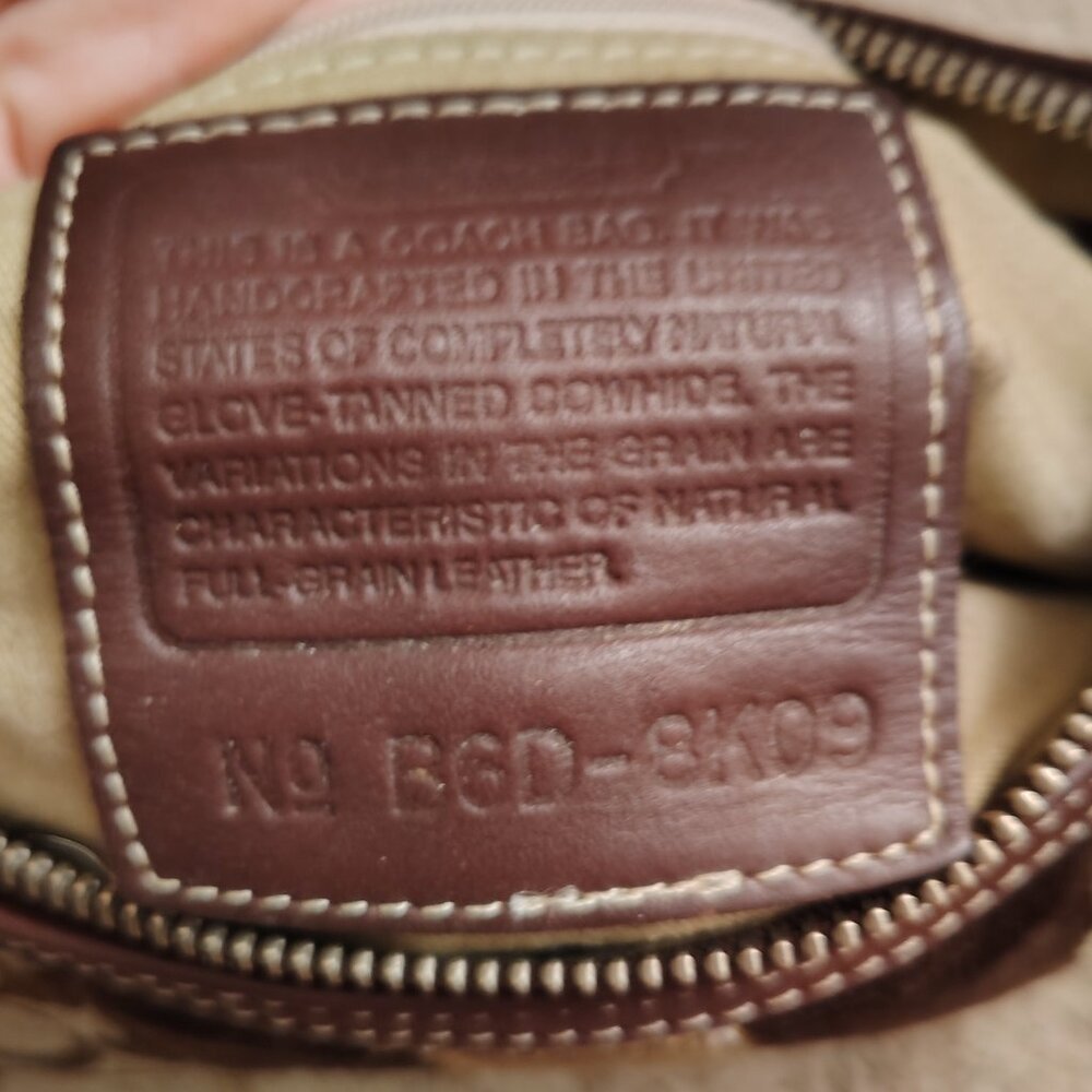 Coach 8K09 Y2K Signature Stripe Demi Bag Brown Suede Baguette 2006 - Picture 5 of 5